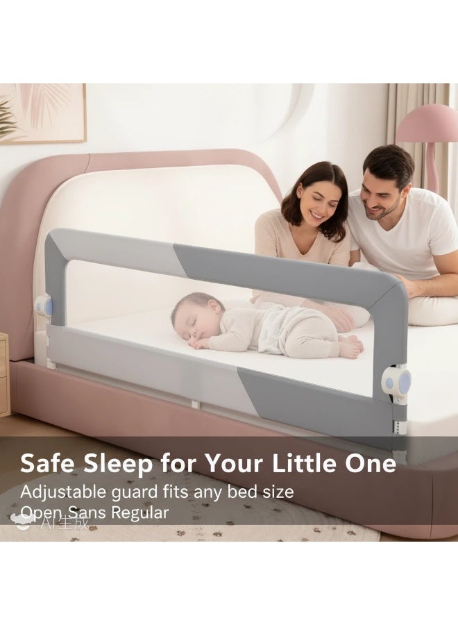 Y&D 1.8/2M Meter Bed Fence Children'S Anti-Fall Baffle Free Installation Baby Anti-Drop Guardrail Baby Bed Baffle Rails Bed Guardrail Baby Bed Rail Guard, Toddler Bed Side Rails, Kids' Safety Bed Fence, Safety Bedrail with Reinforced Anchor Safety System, Foldable Universal Bed Rail for Queen King Twin Bed, Upgraded Barrier - Image 3